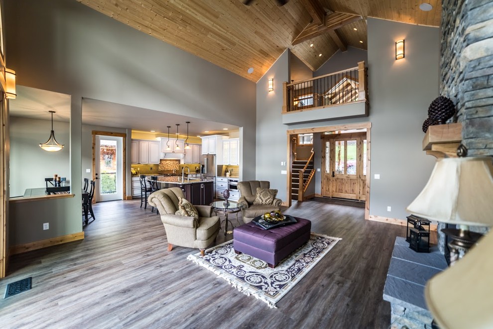 Lake Cavanaugh Custom Home Craftsman Living Room Seattle by John Piazza Jr Construction