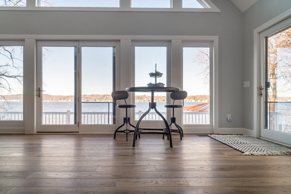 Lake House Hardwood Flooring Beach Style Living Room New York