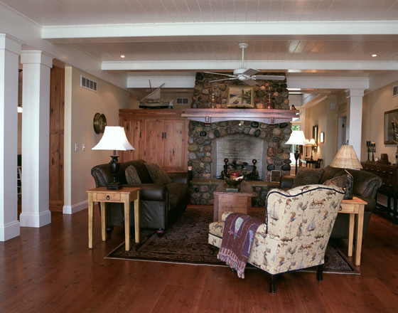 Bild på ett vintage vardagsrum