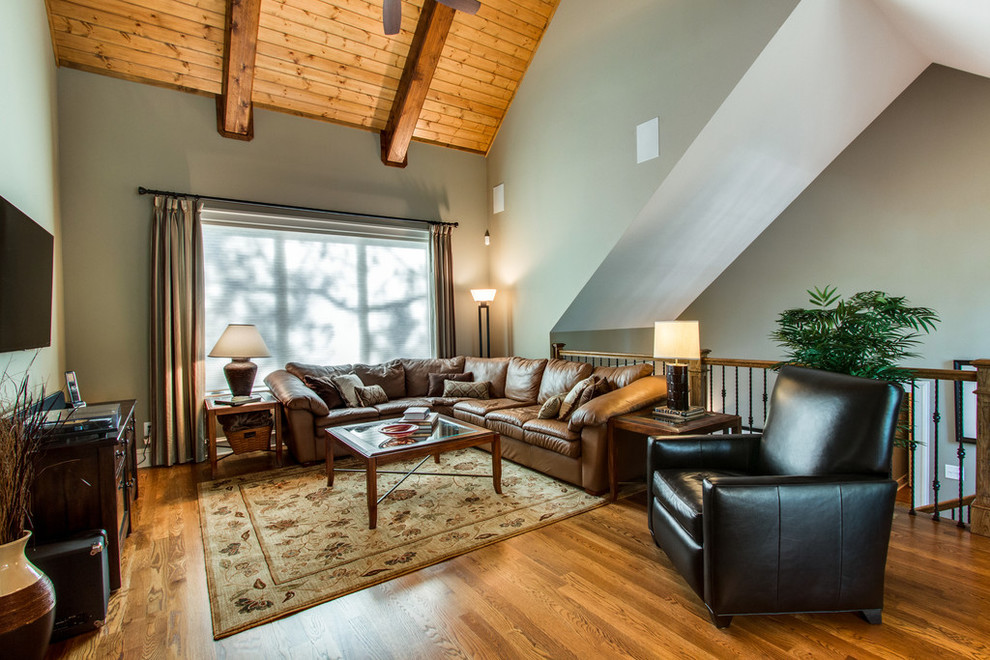 Lakehouse Makeover Transitional Living Room Kansas City by