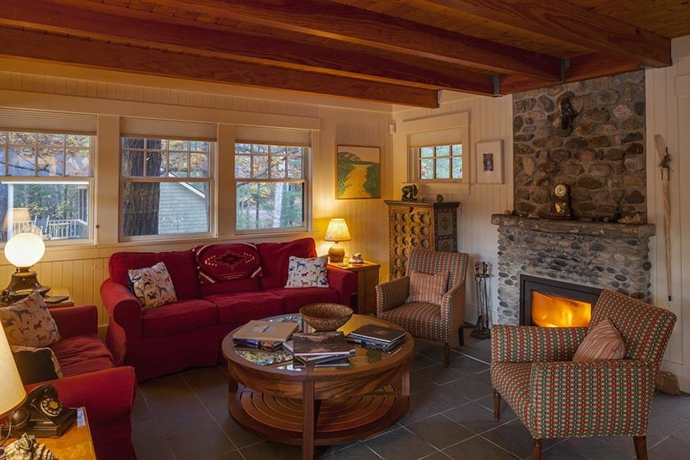 Lakeside Cottage Living Room Portland Maine by Scholz & Barclay