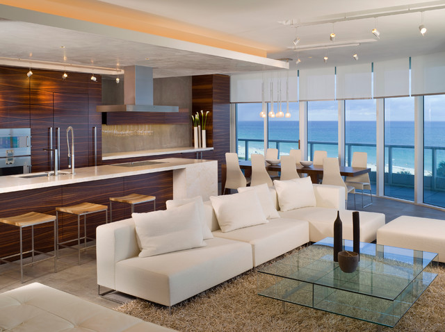 Larissa Sand/ Sand Studios Miami beachfront condo - Moderne - Salon ... - Condo Interior Photography Studio