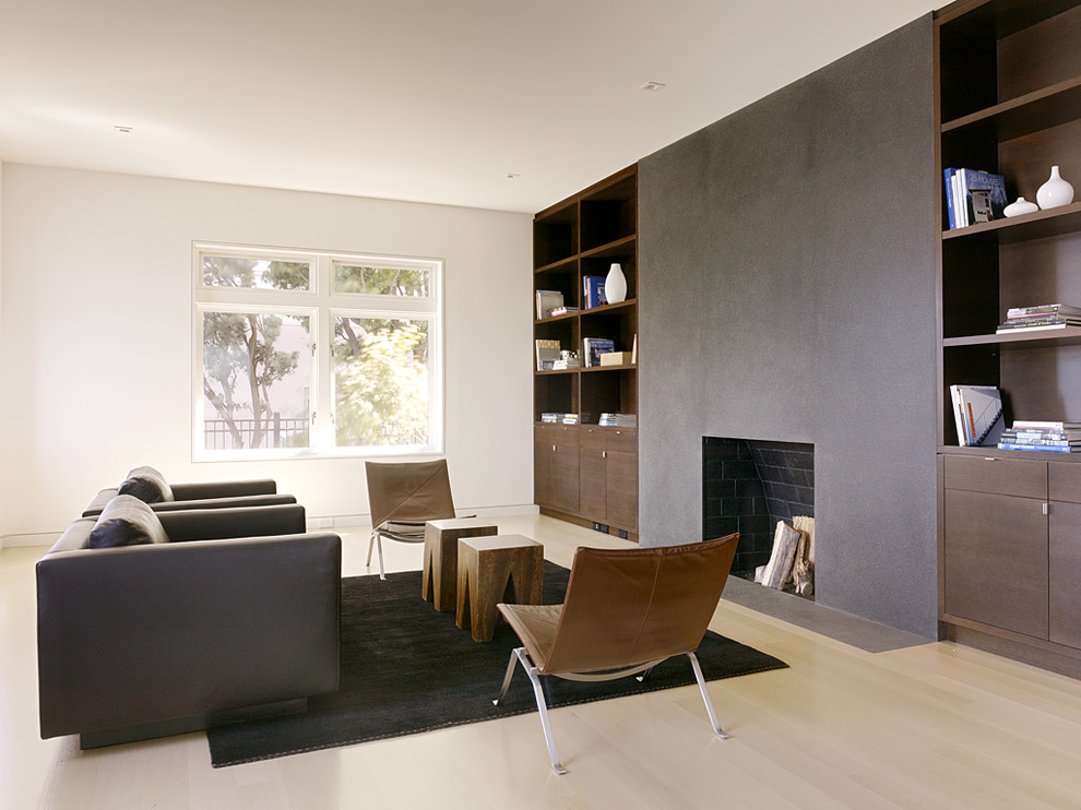 Example of a minimalist open concept living room design in San Francisco