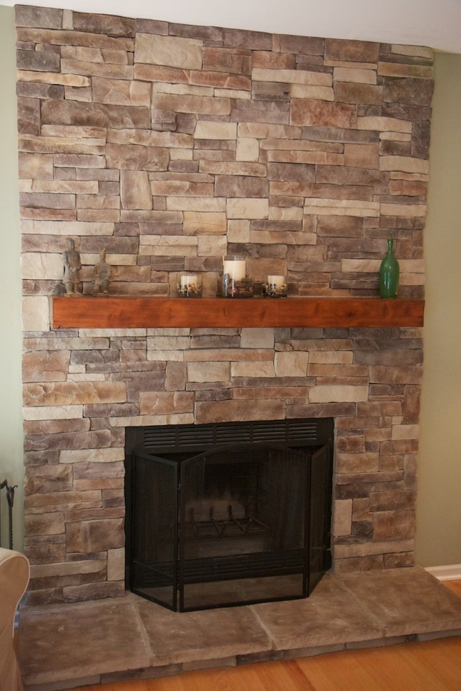 Ledge Stone Fireplaces Album 1 - Traditional - Living Room - Chicago ...