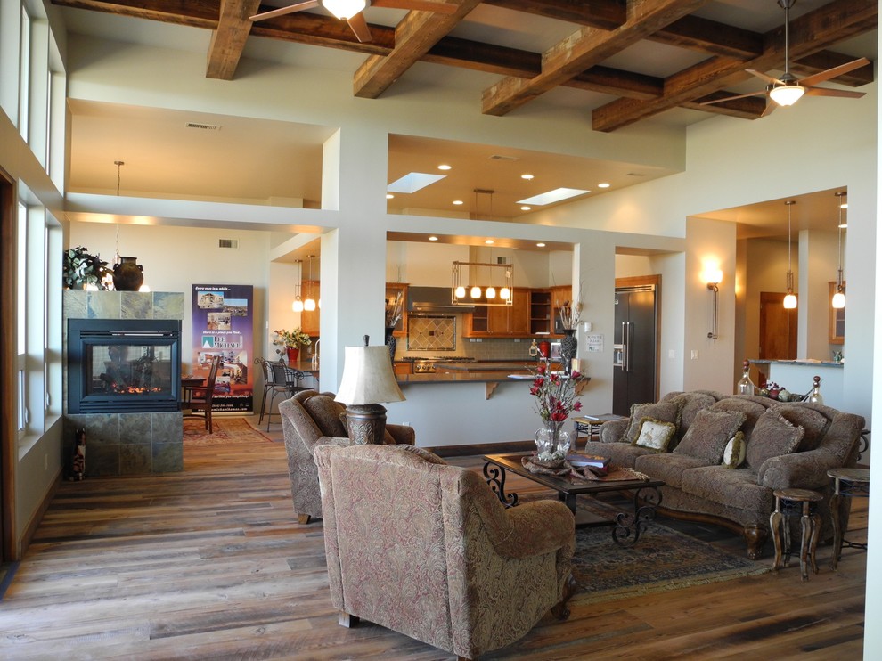Lee Michael Homes reclaimed wood ceilings and floors Contemporary Living Room Albuquerque