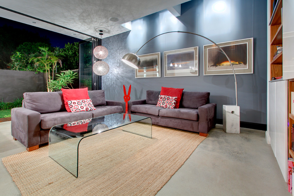 Inspiration for a large modern open concept living room remodel in Sydney