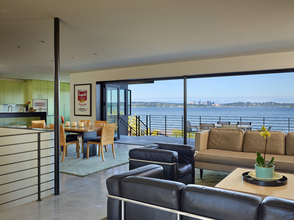 Contemporary living room in Seattle.