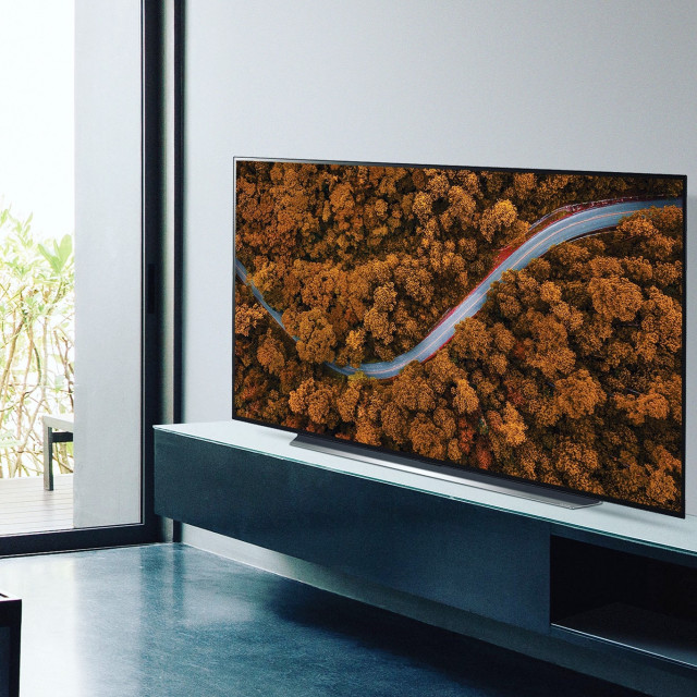 LG OLED Modern Living Room by AV LOUNGE Houzz