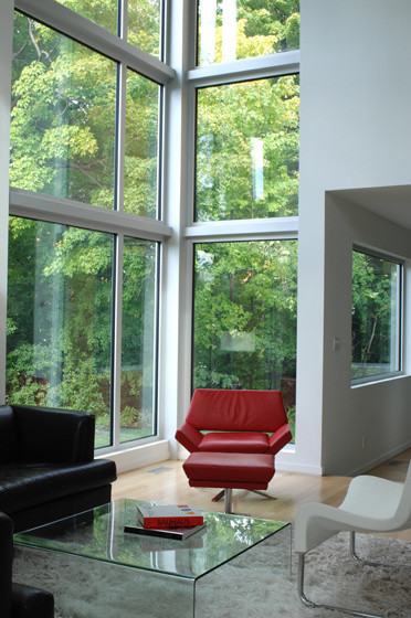 Minimalist living room photo in Ottawa