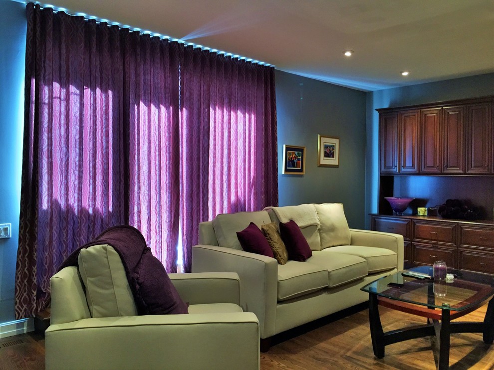 Lincoln Park (Chicago) Drapery Ripple Fold Transitional Living Room