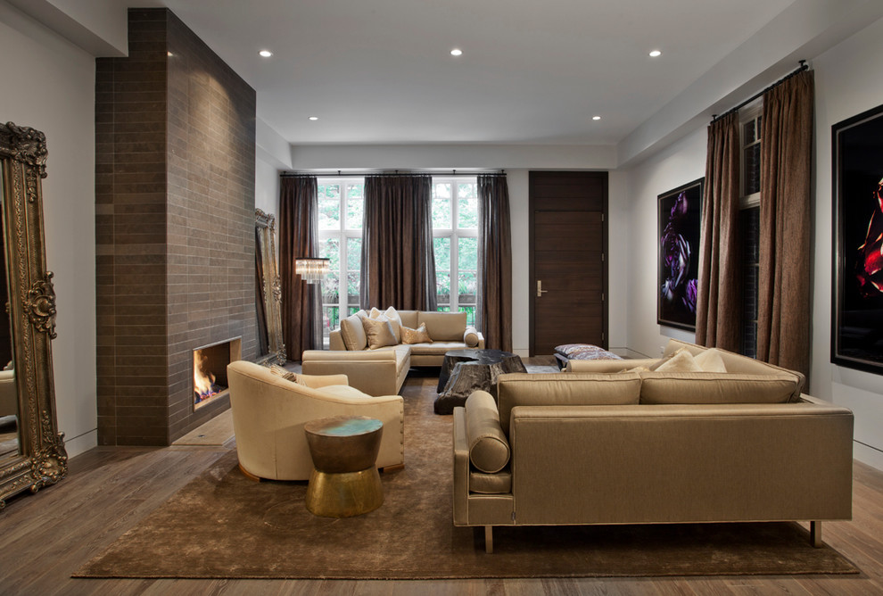 Living room - contemporary living room idea in Chicago