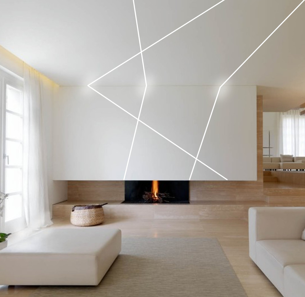 Linear Lighting Modern Living Room Miami by Advanced LED