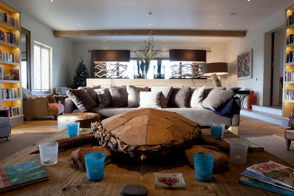 This is an example of a coastal living room in Devon.