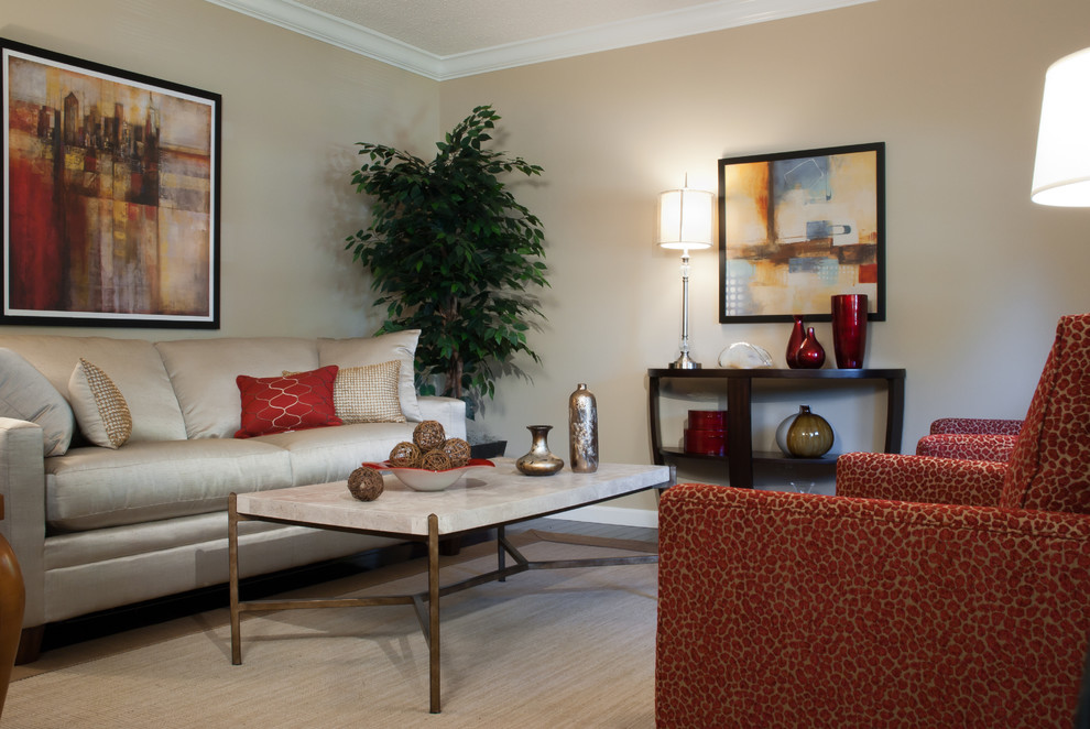 Living and Dining Room remodel Transitional Living Room St Louis