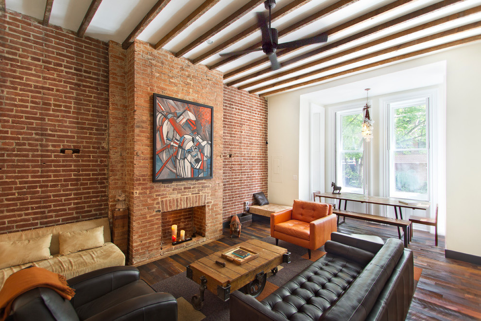 Inspiration for an industrial living room remodel in DC Metro