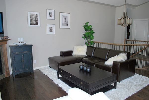 Example of a trendy living room design in Calgary