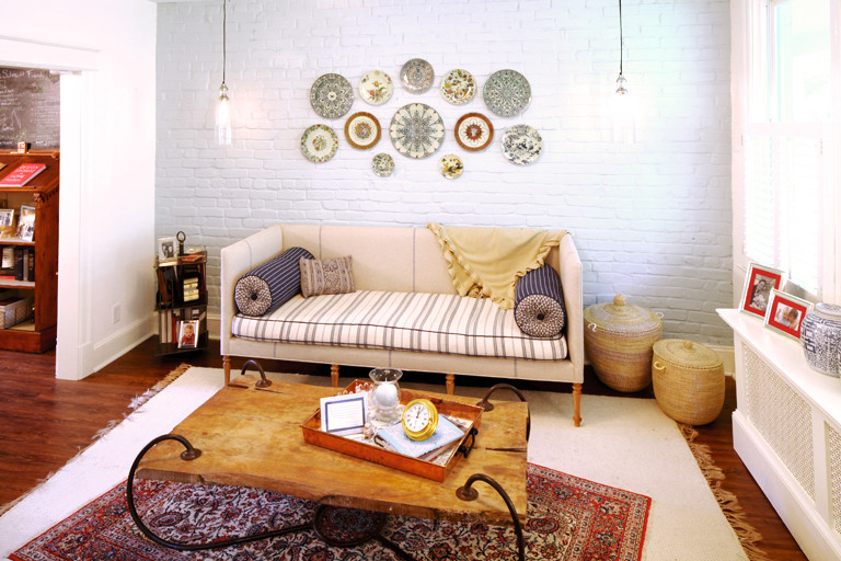 Inspiration for a bohemian living room in DC Metro.