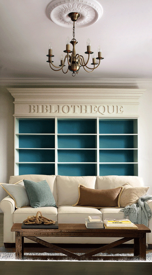 Example of an eclectic living room design in Vancouver
