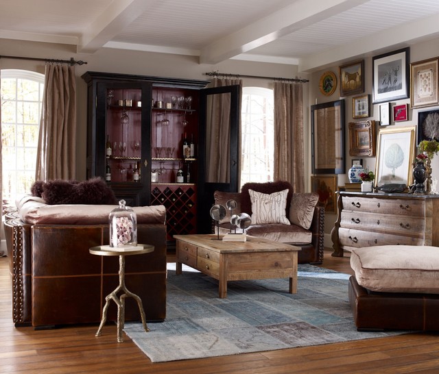 Living Room Design with Sectional Sofa Craftsman Living Room