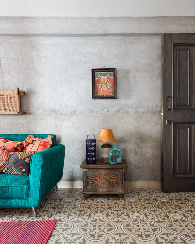 Design ideas for an eclectic living room in Mumbai.