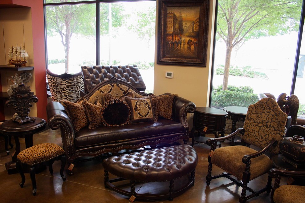 Living room - mediterranean living room idea in Dallas