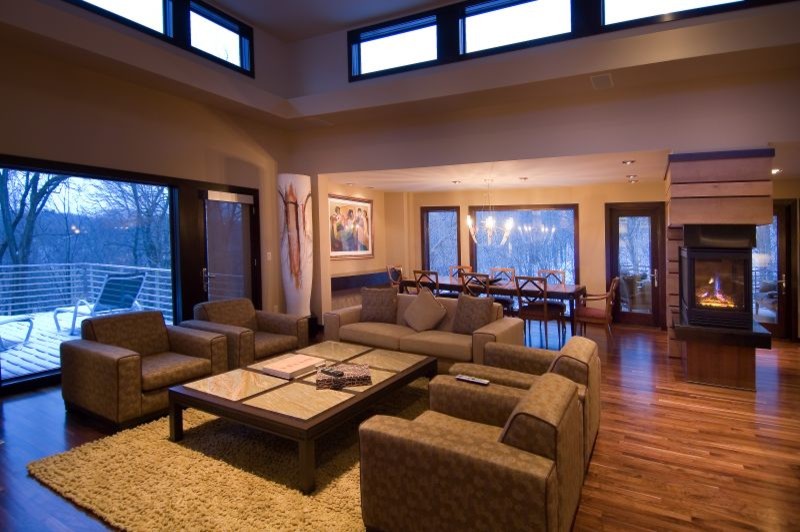 Trendy living room photo in Minneapolis