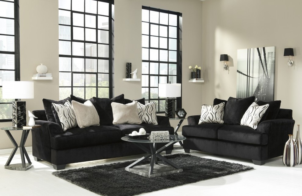 Example of a mid-sized trendy formal and enclosed white floor living room design in Other with beige walls, no fireplace and no tv