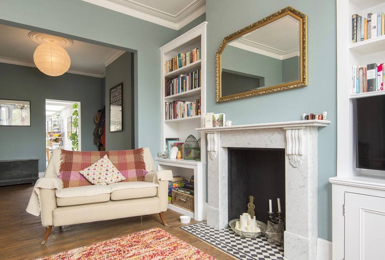 Duck Egg Blue And Cream Living Room