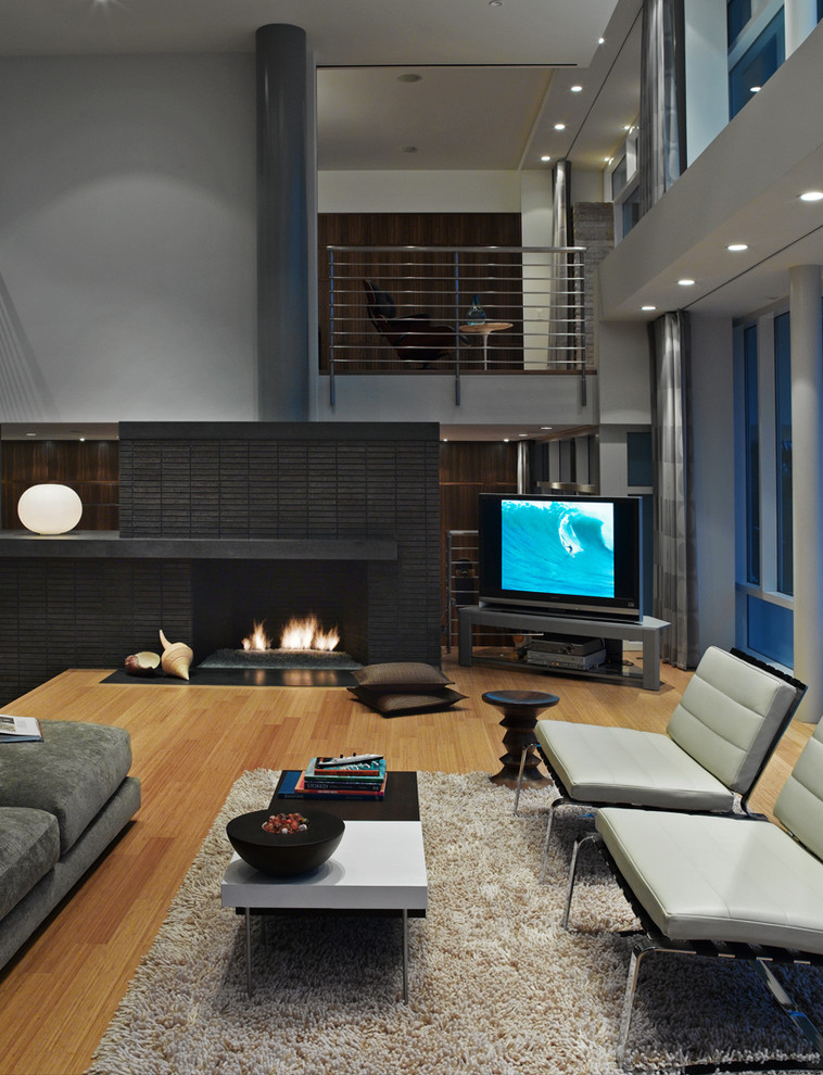 Living room - modern living room idea in Orange County