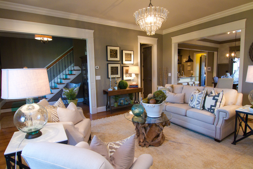 Living room - traditional living room idea in Louisville