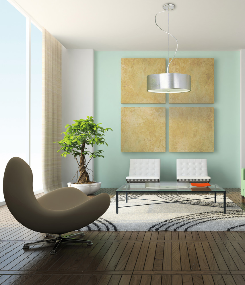 Idee per un grande soggiorno minimalista