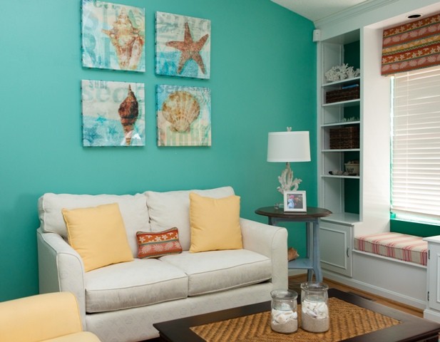 Photo of a world-inspired living room in DC Metro with feature lighting.
