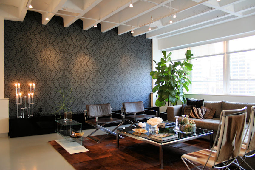 Inspiration for a modern living room remodel in Atlanta