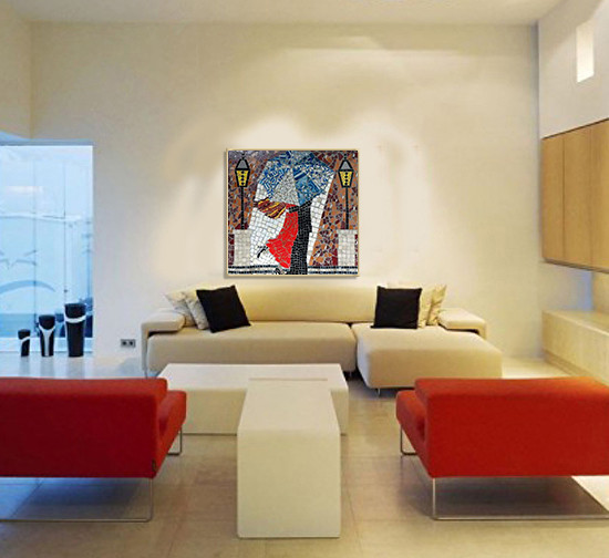This is an example of a small contemporary living room in Other.