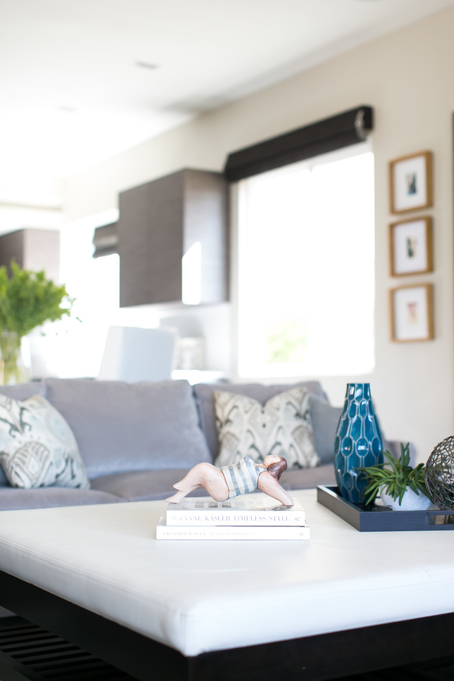 Trendy living room photo in Orange County