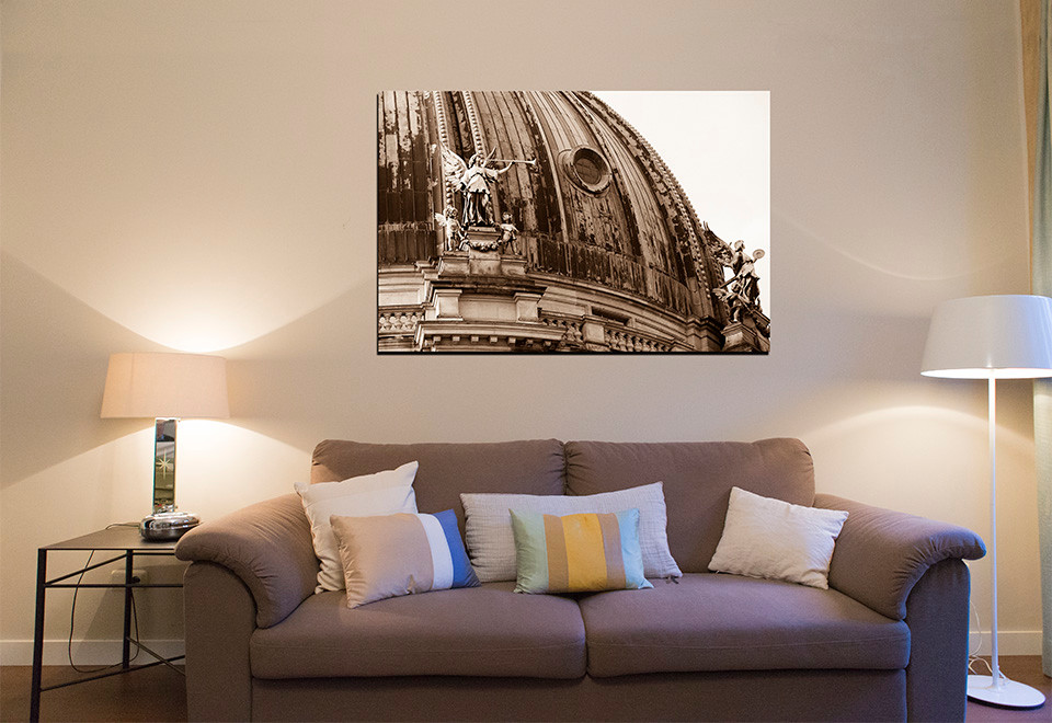 Large trendy living room photo in Madrid