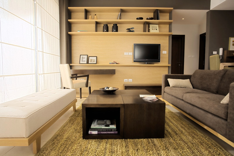 Living room - contemporary living room idea