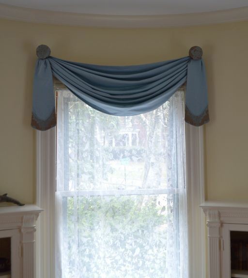 Living Room Swags for Curved Windows Victorian Living Room Boston by Curtains by JoAnne
