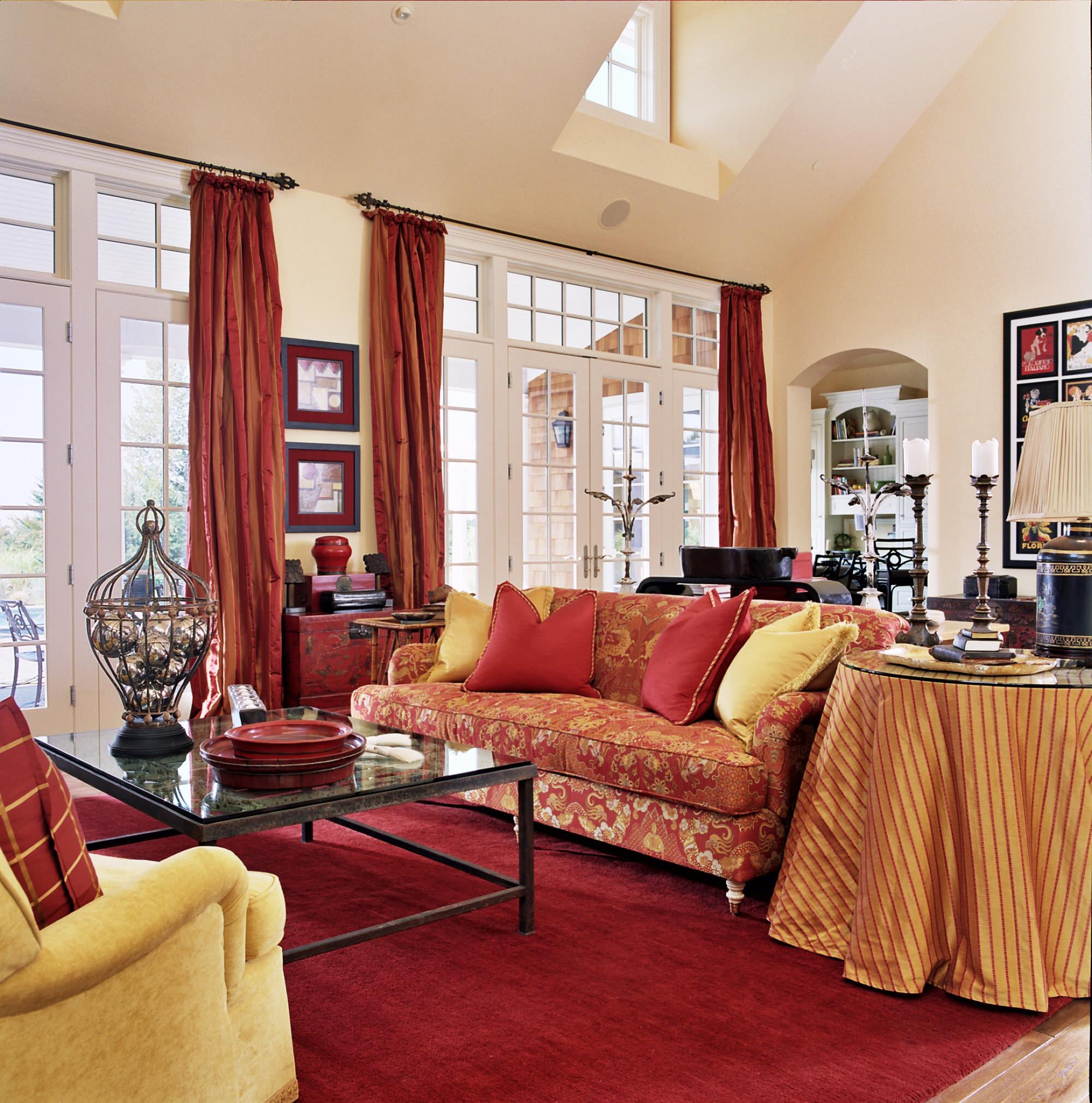 Red And Gold Living Room Houzz