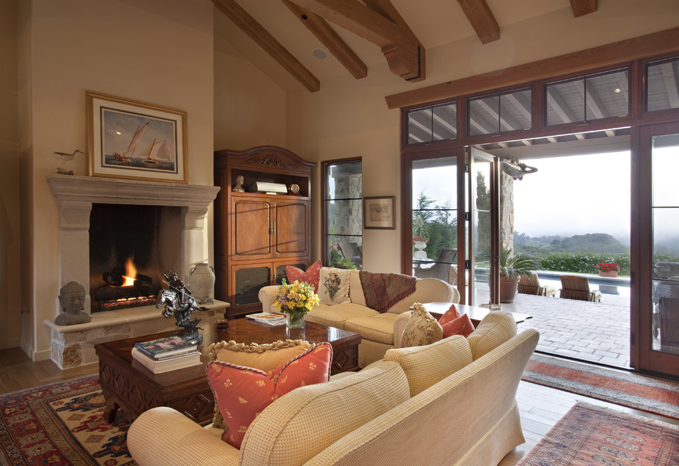 Photo of a mediterranean living room in Santa Barbara.
