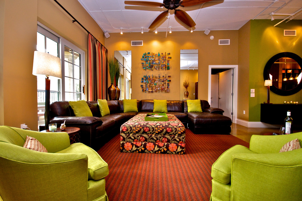 Photo of a contemporary living room in Jacksonville.