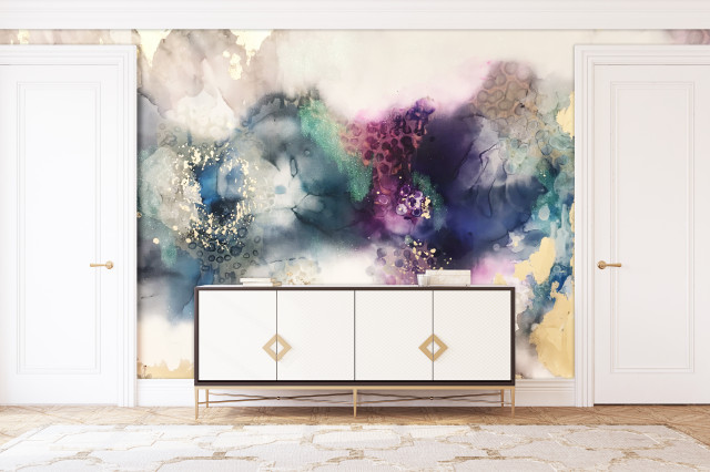 Living Room Wall Murals Removable Wall Mural Wall Decal Wall Mural Wallpaper シャビーシック調 リビング ダラス Vivian Ferne Houzz ハウズ