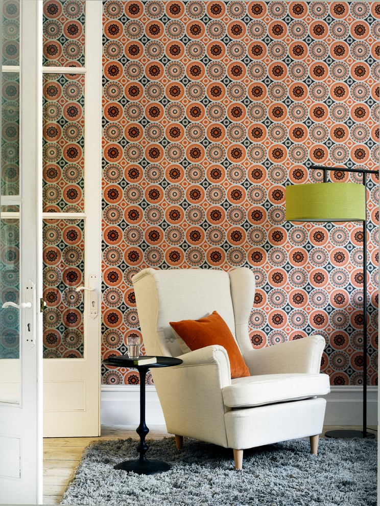 Living room wallpaper ideas Eclectic Living Room Sussex by