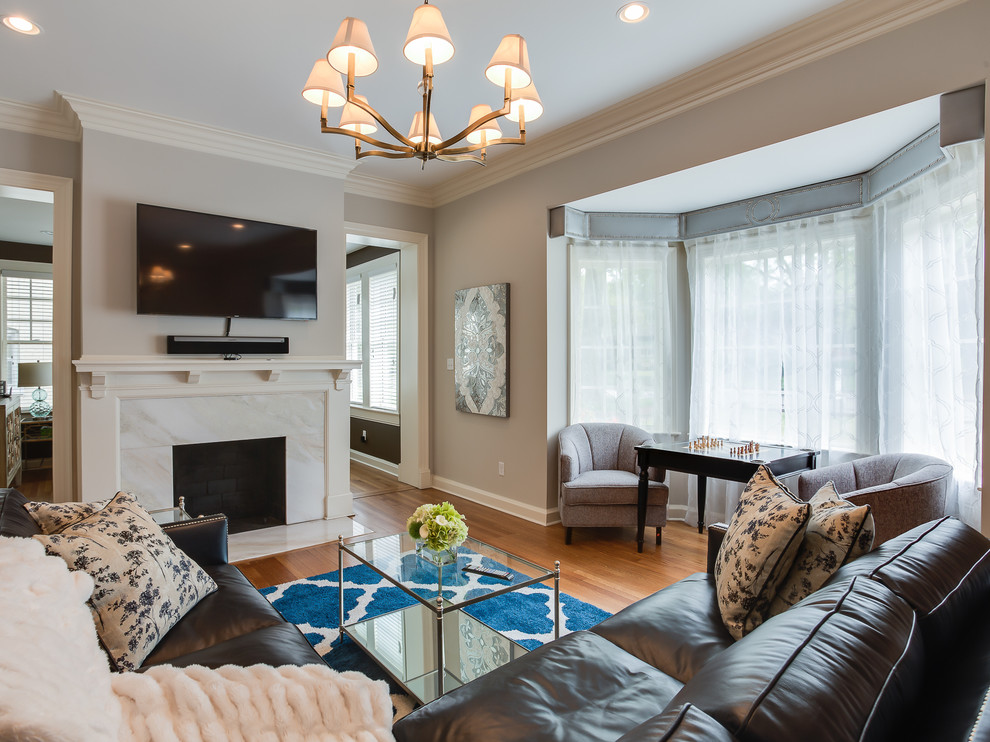 Living room with fireplace - Transitional - Living Room - Other - by
