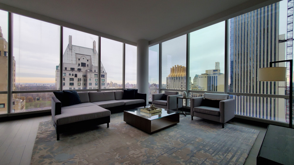 Living Room with the view Contemporary Living Room New York by