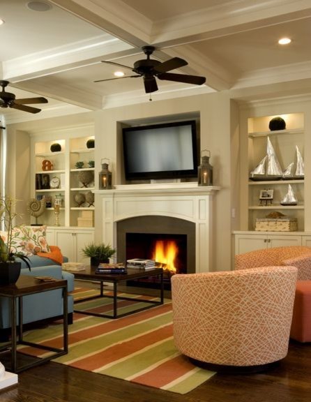 Trendy living room photo in Charleston