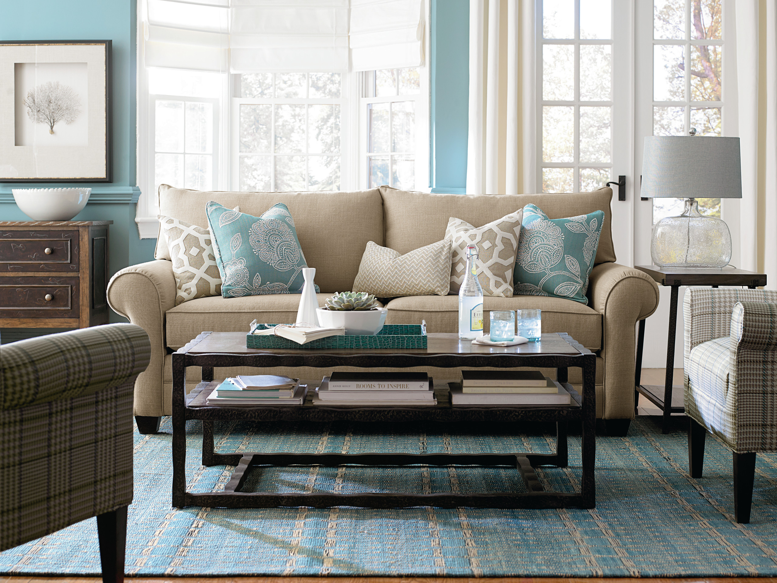 Gray And Tiffany Blue Living Room - kapoemaoli