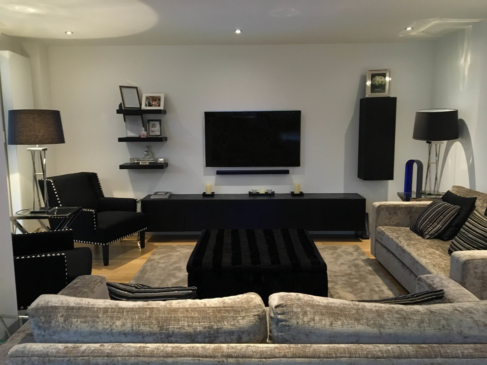 This is an example of a contemporary living room in Wiltshire.