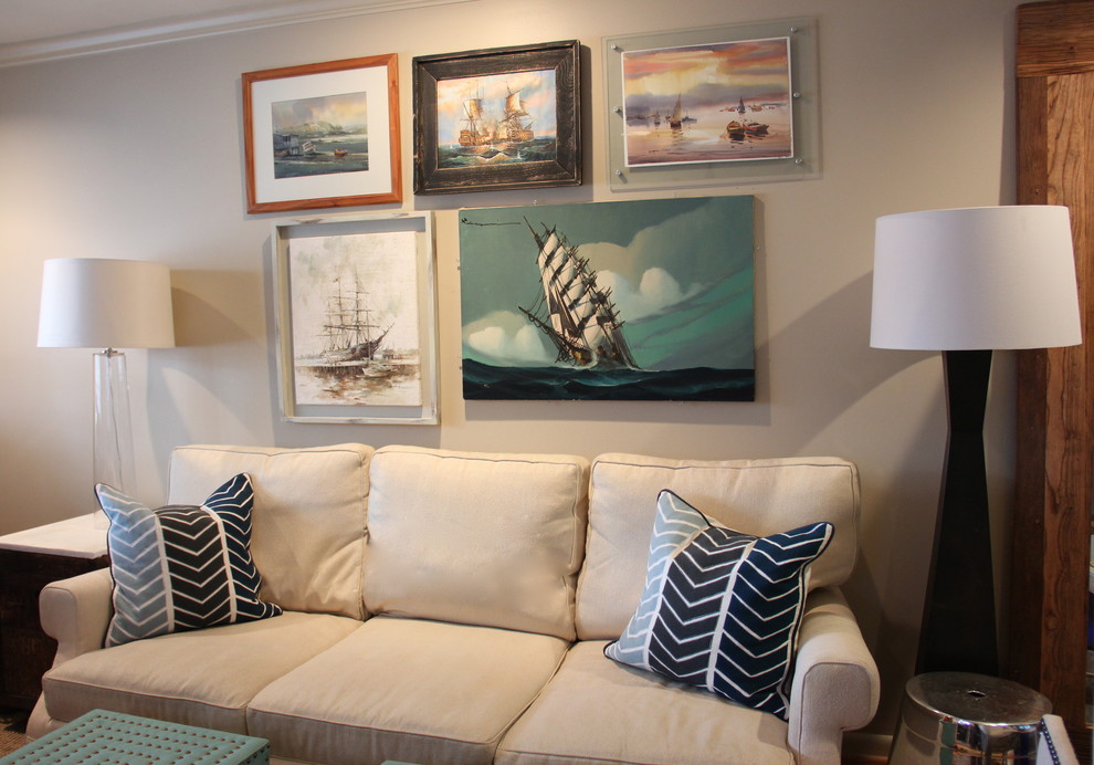 This is an example of a coastal living room in Birmingham.