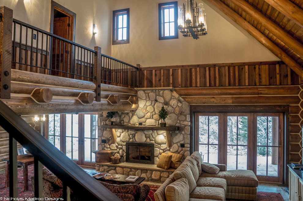Log Cabin Remodel & Addition Traditional Living Room Denver by